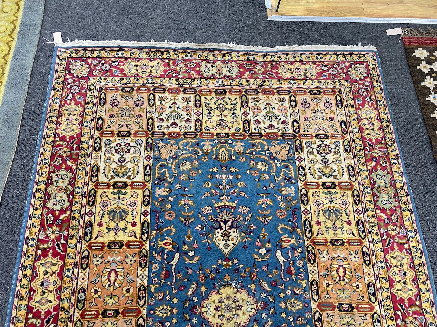 A North West Persian blue ground rug, 234 x 154cm